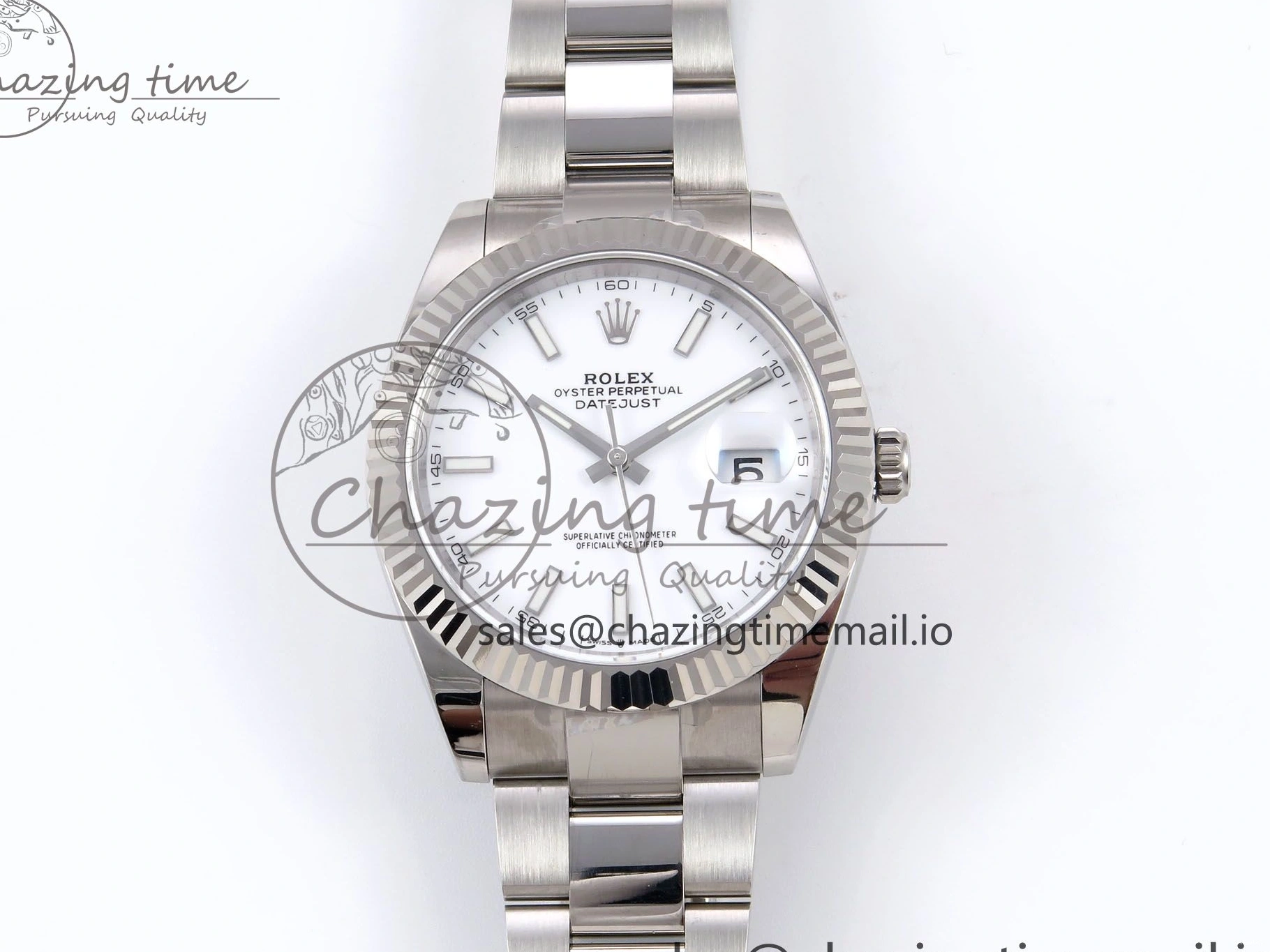 DateJust Dial on White Best 126334 41 Stick A3235 EWEF Bracelet Edition Oyster 0417